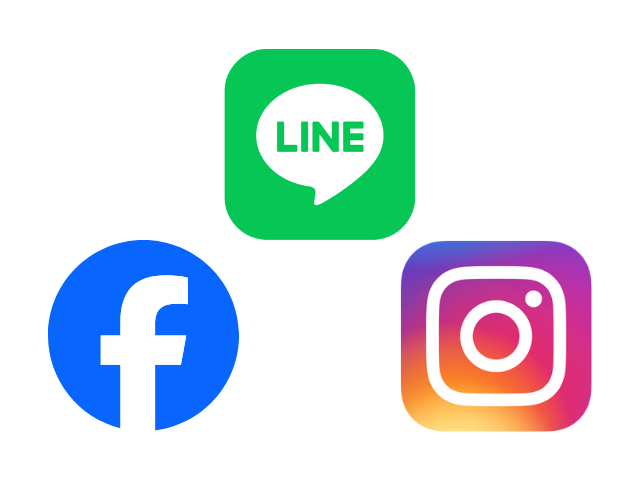LINEアイコン/Facebookアイコン/Instagramアイコン